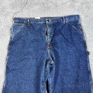Wrangler Carpenter Jeans Mens 42x30 Blue New Relaxed Straight Leg NEW